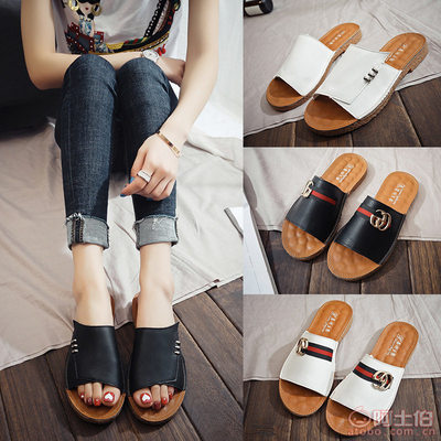 【2017夏季新款涼拖鞋女休閑低粗跟舒適夾趾一字型簡約女鞋廠家直銷8106】臺州市黃巖冰金鞋業(yè)商行 - 產(chǎn)品庫